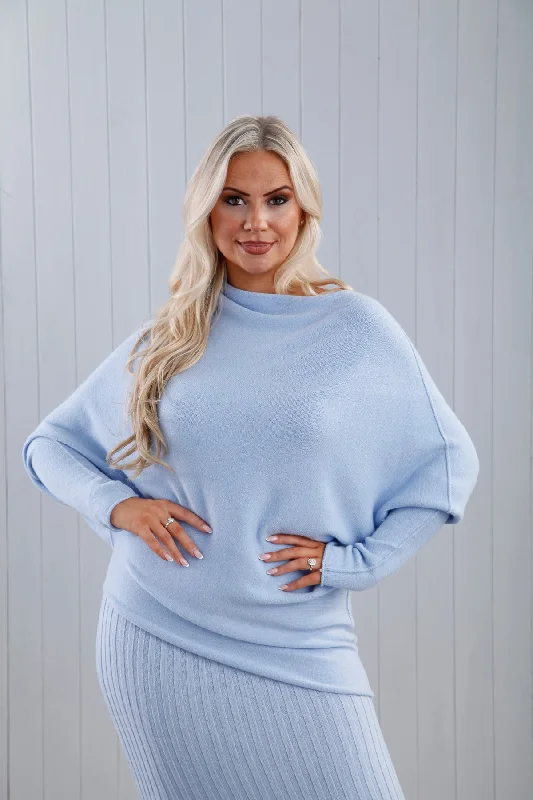 Isabella Asymmetric Top Baby Blue