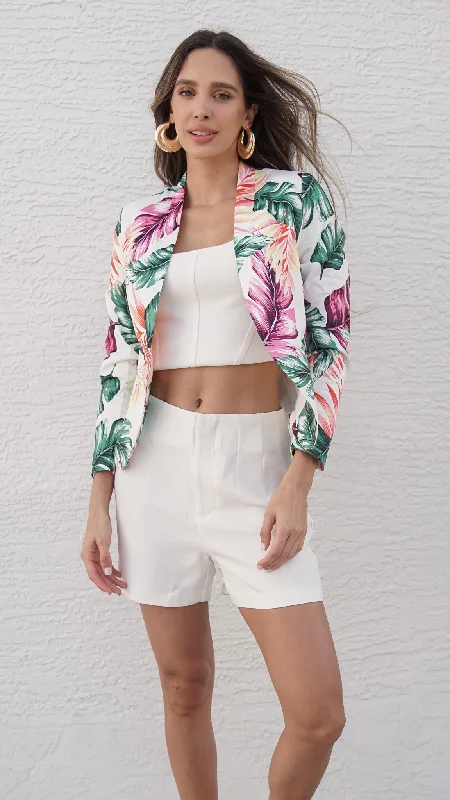 Isabella Tropical Print Blazer