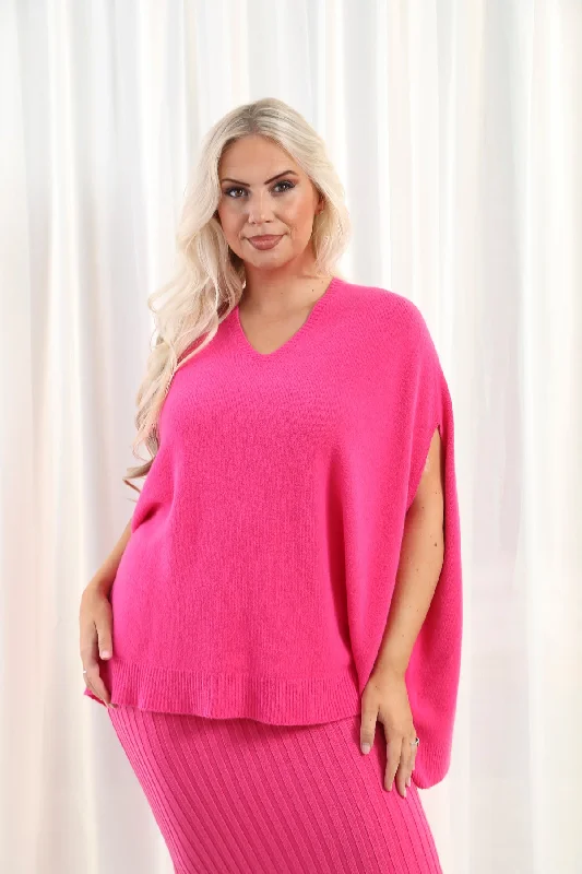 Keely Poncho Top Fuchsia