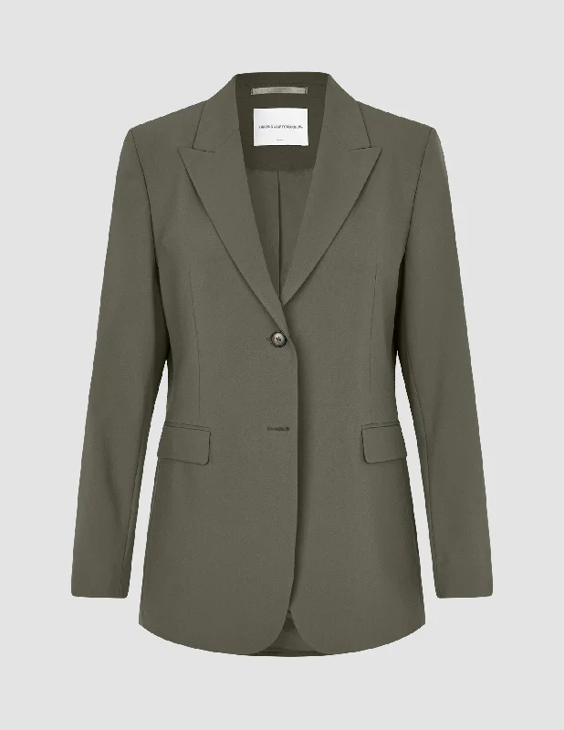 Essential Blazer Dark Olive