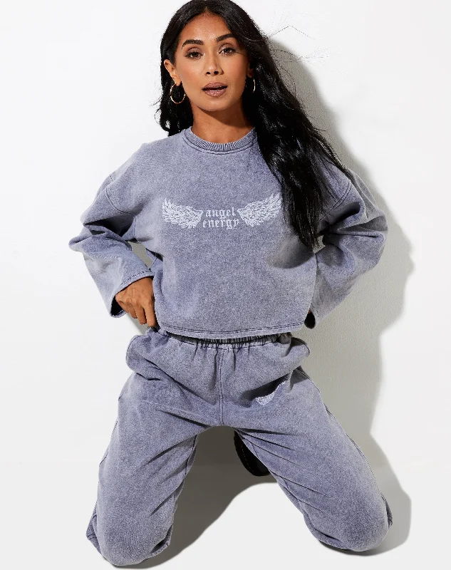 Niyo Sweatshirt in Charcoal Wash 