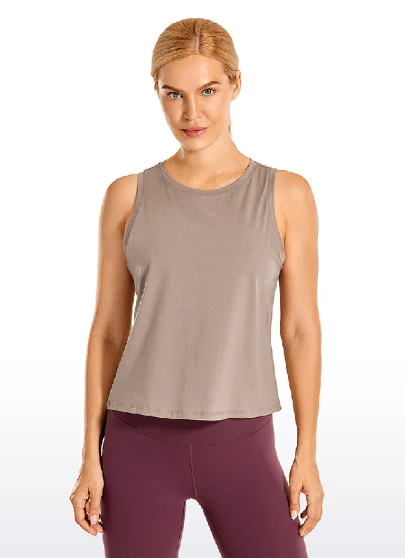 Pima Cotton Crop Tank Round Neck