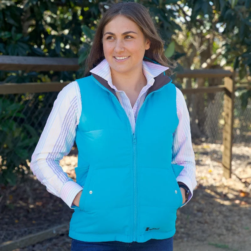 Ladies Aqua/Chocolate Reversible Vest