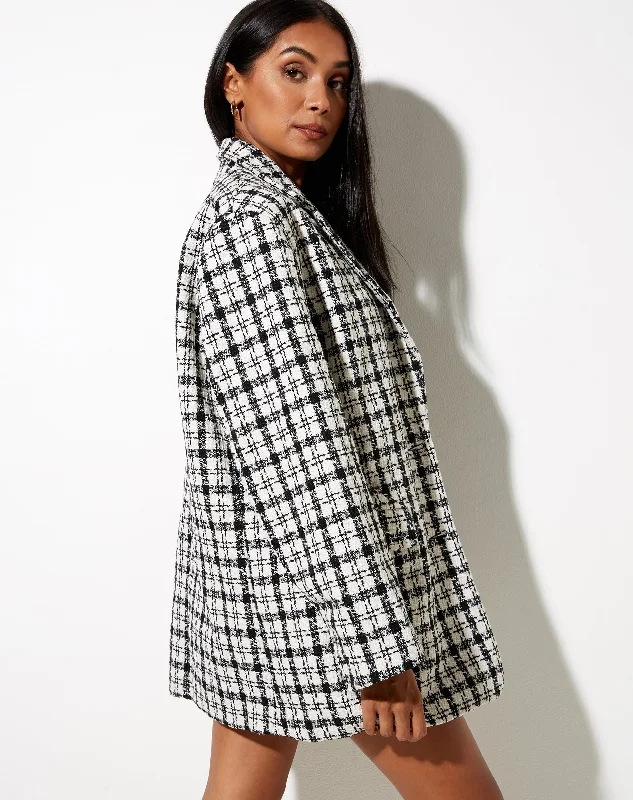 Saken Blazer in Black and White Check